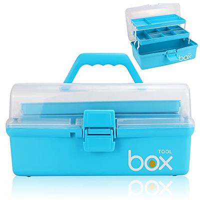 13 Inch Sewing Box Three Layers, Plastic Craft Organizers and Storage,  Multifunction Craft Box/Organizer Box/First Aid Box/Medicine Box/Tool