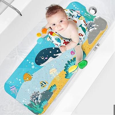 Cartoon Kids Bath Mat - Non Slip Bathtub Mat 35X16 Inch XL Large Size Tub  Mats a