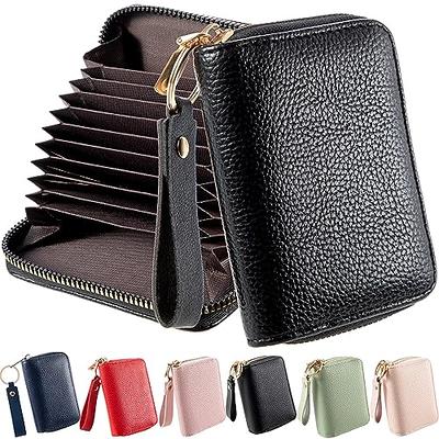 PEIQICHU Black Credit Card Holder Wallet 12 Slots +2 Cash Slots Soft PU  Leather Zipper Card Case Card With Keychain Men Women Gift RFID Blocking  Small Wallet for ID Credit Cards - Yahoo Shopping