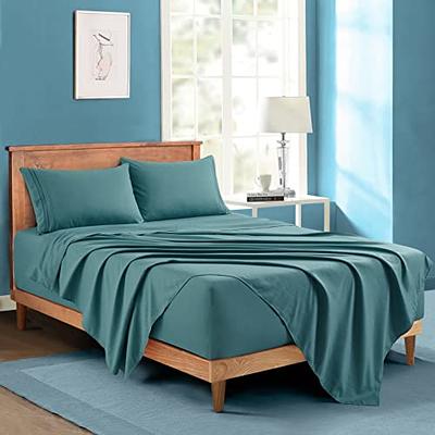 SiinvdaBZX Extra Deep Pocket Queen Sheets for Air Mattress - 4 Piece Teal  Deep Pocket Sheets Queen Size - Fits Mattress 18-24 Inches Deep - Soft 1800