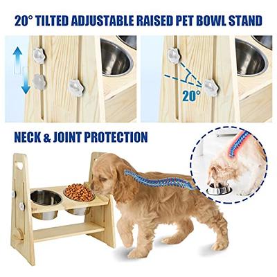 Elevated Dog Bowls Raised Pet Bowl Stand Adjustable Height 2