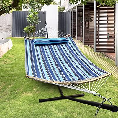 IKARE Double Hammock with Stand, Extra Large Hammock with Pillow