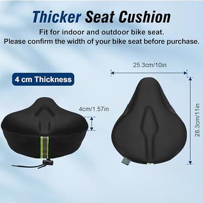 Zacro Bike Seat Cushion - Padded Gel Bike Seat Cover for Men & Women, Extra  Padding Bicycle Saddle fit with Peloton/Spin Stationary Exercise/Mountain