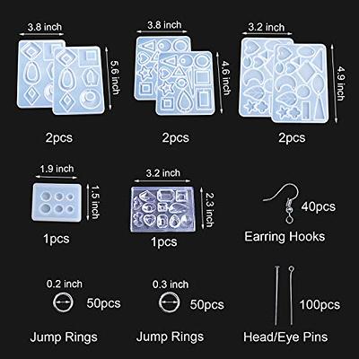 132Pcs Resin Earring Molds,7 Pairs Dripping Blood Resin Jewelry Silicone  Molds with Earring Hooks and Backs Jump Rings,for Epoxy Resin Casting
