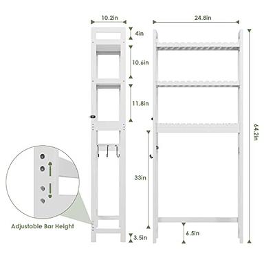 HOME BI Over The Toilet Storage,3-Tier Bathroom Storage Rack, Space  Saver,Freestanding Above Toilet Rack with Hooks and Toilet Paper Rack  (White)