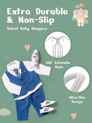 Premium 50 Pack Gray Velvet Non-Slip Kids Clothes Hangers with Sturdy  Design NEW