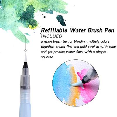 Watercolor Brush Pens Vibrant Markers Pre-Filled Color Precision Soft  NylonBrush