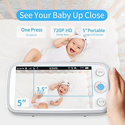 Momcozy Video Baby Monitor, 1080P 5 HD Baby Monitor with Camera and Audio,  Infrared Night Vision, 5000mAh Battery, 2-Way Audio, Temperature Sensor