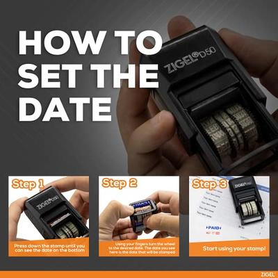 Best Deal for WAFJAMF Self Inking Date Stamp Rubber Date Office Stamp