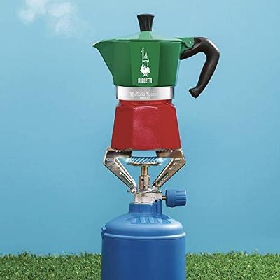 Red and green Italian coffee maker Bialetti 3 cups