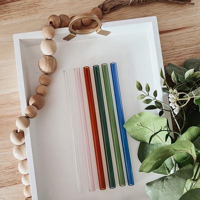 Handmade Colored Glass Straws