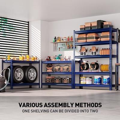 REIBII 72 Metal Shelving Units, 1700 lbs Heavy Duty Garage Storage  Shelves, Utility Rack For Warehouse Pantry