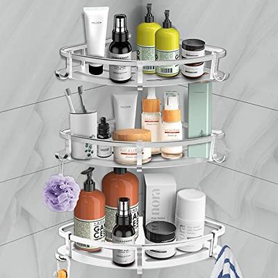 Shower Corner Shelf Storage Shelves No Drilling Aluminum Adhesive Shelf  Rack