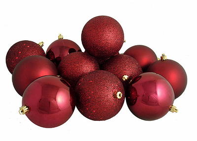 Shiny Christmas Ornaments, Red - 4