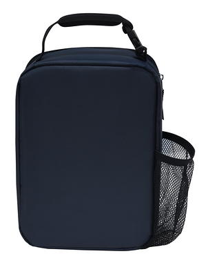 Your Zone Reusable & Insulated Lunch Bag With Handle and Side Mesh Bottle  Pocket, Navy Blue - Yahoo Shopping