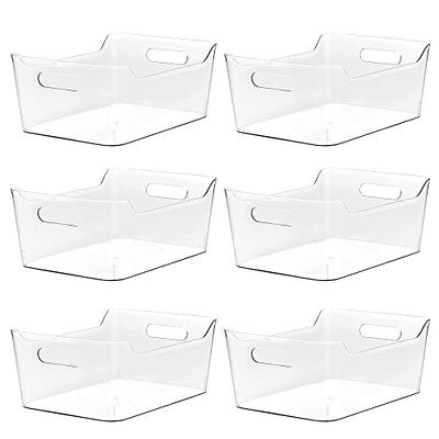 Vtopmart 6 Pack Clear Stackable Storage Bins with Lids, Large Plastic  Containers with Handle for Pantry Organizer and Storage,Perfect for