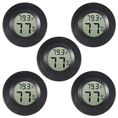Alinan 5pcs Mini Digital Thermometer Hygrometer Indoor/Outdoor Round  Humidity Meter Electronic Temperature Gauge Large LCD Monitor Display  Fahrenheit(℉) or Celsius(℃) - Yahoo Shopping
