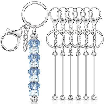 Ecation 20 Pcs Beadable Keychain Bar Silver Metal Keychain Making Supplies  Beaded Keychain Bars for Beads Bulk Jewelry Making Charms Accessories