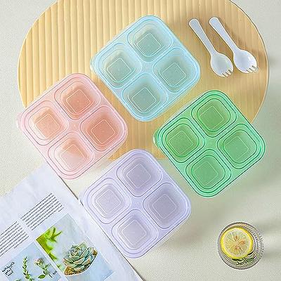 Aimkeoulee 4 Pack Snack Containers with Lids,Reusable 4 Compartments Bento  Lunch Box, Divided Meal Prep Lunch Box, Food Storage Containers (Multicolor  2(Pink/Green/Blue/Purple)) - Yahoo Shopping