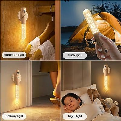 AUVON Rechargeable Mini Motion Sensor Night Light, LED Stick-On Closet Light  with Dusk to Dawn Sensor