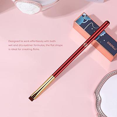 Thin Eyeliner Brush - Small Flat Eyeliner Brush, Flat Makeup Brush  Eyeshadow Lash Liner, Smudge Brush, Concealer Brush for Eyebrows, Firm  Synthetic