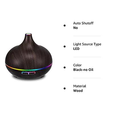 550ML Black Aroma diffusers for Essential Oils, Large Office Essential Oils  Aromatherapy Diffuser with Ambient Light & 3 Timer, waterless auto Off