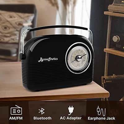 Portable AM/FM Radio with Bluetooth, Battery Operated Transistor Analog  Radio or AC Powered with Best Reception, Big and Precise Tuning Knob Large