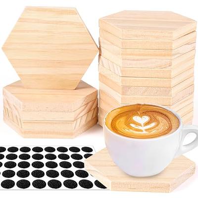 12 Pack Unfinished Wooden Coasters , Blank Wood Crafts Squares for