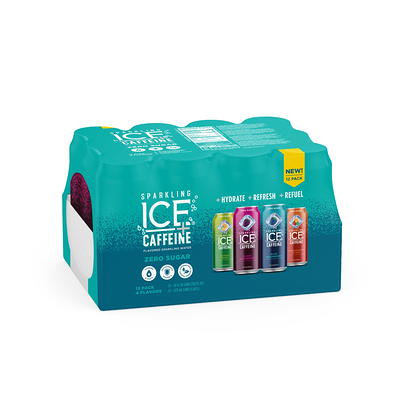 Sparkling Ice +Caffeine Zero Sugar Flavored Sparkling Water, Blue Raspberry  Sparkling Water, 16 Fl Oz Can 