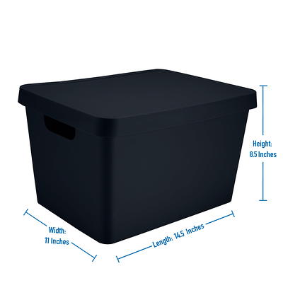 CadineUS 50 Quart Plastic Storage Boxes with Wheels, Large Plastic Storage Bins, 4-Pack