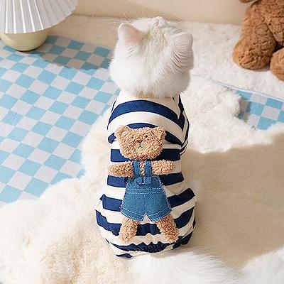 Dog Pajamas for Small Dogs Boy Girl Dog Onesie Jumpsuit Striped