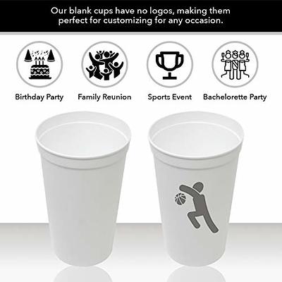 24-Pack 16-Ounce Blue Plastic Stadium Cups, Bulk Reusable Tumblers for All  Occasions and Celebrations