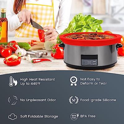 Crock Pot Liner Reusable Silicone Slow Cooker Liner For Crock Pot Divider  Insert Fit 6 Quarts BPA Free Reusable Leak-proof Dishwasher Safe