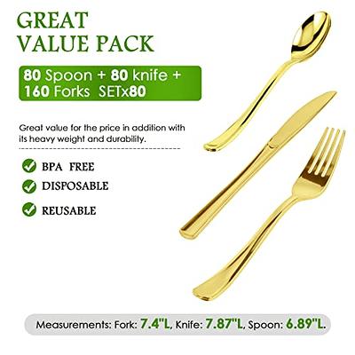 100pcs Heavy Duty Clear Plastic Forks Elegant Disposable Cutlery