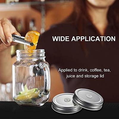 Reusable Bamboo Mason Jar & Beer Can Glass Lid with Straw Hole - 70mm