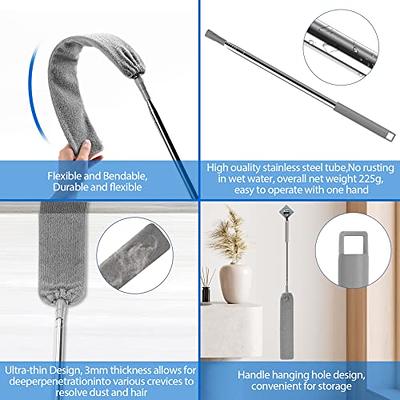 Retractable Gap Dust Cleaner with Extension Pole, Cleaning Tools with 3  Microfiber Dusting Cloths, Extendable Long Handle Duster for Cleaning Under  Refrigerator Sofa Couch Bed Furniture Appliance