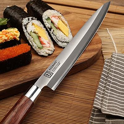 KEEMAKE Sashimi Sushi Knife Japanese 9.5 inch Yanagiba Knife,Japanese VG10  Stainless steel Single Bevel Blade, Perfect Rosewood Handle Filleting &  Slicing Knife - Yahoo Shopping