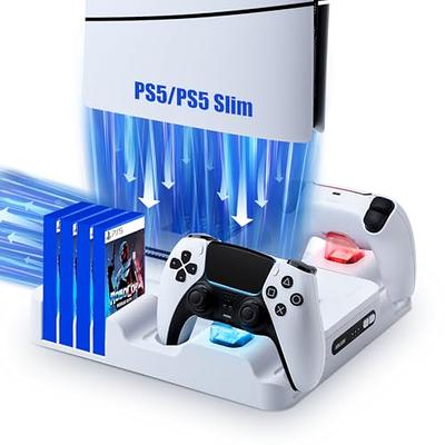 PS5 Slim Cooling Stand, PS5 Slim Cooling Station with Controller Charging  Station for Playstation 5 Slim Console, PS5 Slim Accessories with 3-Level  Cooling Fan, 3 USB HUB - White (for PS5 Owners) - Yahoo Shopping