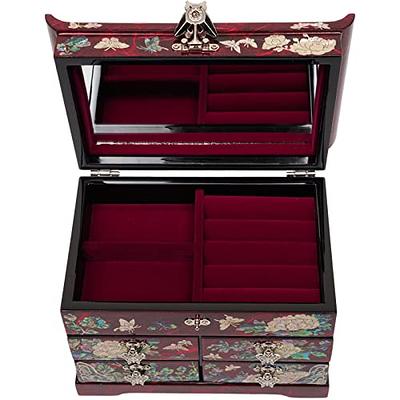 February Mountain Mother of Pearl Wooden Jewelry Organizer Box