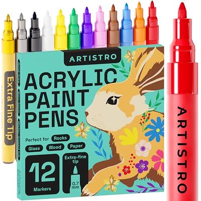  Fine Tip Acrylic Markers - Set of 12 - Acrylic Paint