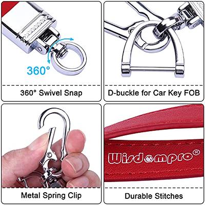 Wisdompro Genuine Leather Car Keychain, Universal Heavy Duty Leather Key  FOB Keychain Key Chains Women for Car Keys, 360 Degree Rotation, with  Anti-lost D-ring and 3 Keyrings - Red - Yahoo Shopping