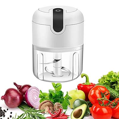 Powerful 304 Stainless Steel Portable Electric Food Chopper & Processor -  350ML Mini USB Wireless Handheld Garlic Slicer For Vegetables & Meat