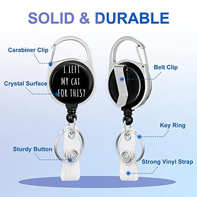Plifal Badge Reels Holder Retractable Keychain Heavy Duty with ID Clip for Key  Card Name Tag Cat Funny Quote Nurse Work Office Key Retractor Leash Black  Metal Carabiner Belt Clip - Yahoo