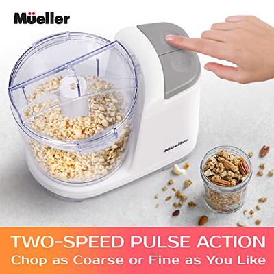 Mueller Home Mueller Mini Food Processor, Electric Food Chopper, 1.5-Cup Meat Grinder, Mix, Chop, Mince and Blend Vegetables, Fruits, Nuts