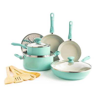 Greenlife Diamond Ceramic Non-stick 13pc Cookware Set Turquoise for sale  online