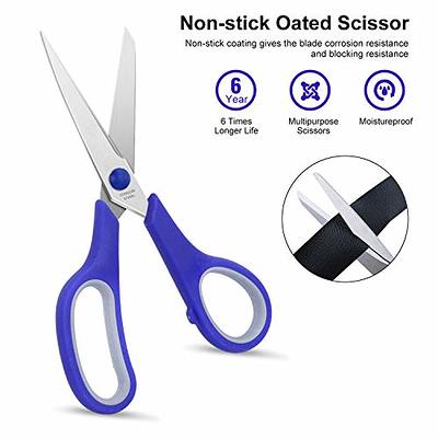 Scissors Set of 6-Pack, 8 Scissors All Purpose Comfort-Grip Handles Sharp  Scissors for Office Home School Craft Sewing Fabric Supplies, High/Middle