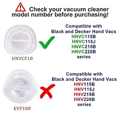 Hqrp Filter Compatible with Black+decker Hnv115b, Hnv115j, HNV215B, HNV220B Series Hand VAC Vacuum Cleaners, Evf100 Replacement