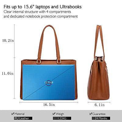 Laptop Tote Bag for Women 15.6 Inch Waterproof Leather Computer Bags Women  Business Office Work Bag Briefcase