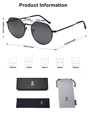 SOJOS Round Polygon Polarized Sunglasses for Women Men Retro Classic  Vintage Shades SJ1157 Grey Lens - Yahoo Shopping