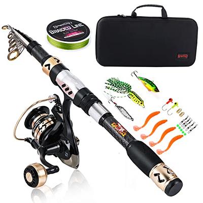 Sougayilang Fishing Rod Reel Combos Portable Telescopic Spinning Fishing  Pole Spinning Reel for Travel Fishing-Red2.1M - Yahoo Shopping